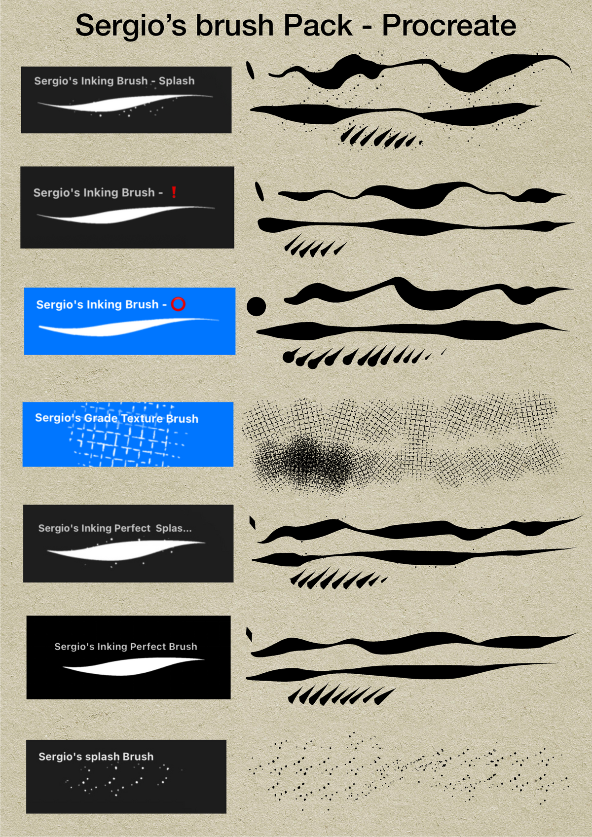 Sergio’s brush pack - For Procreate APP